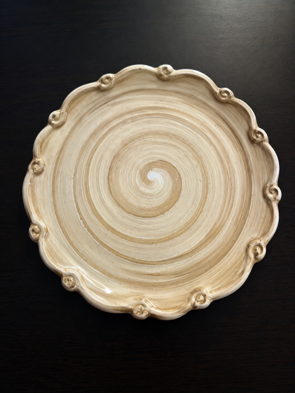 Vintage Ceramic Serving Plate – California Pantry Classic Ceramics Spiral Design